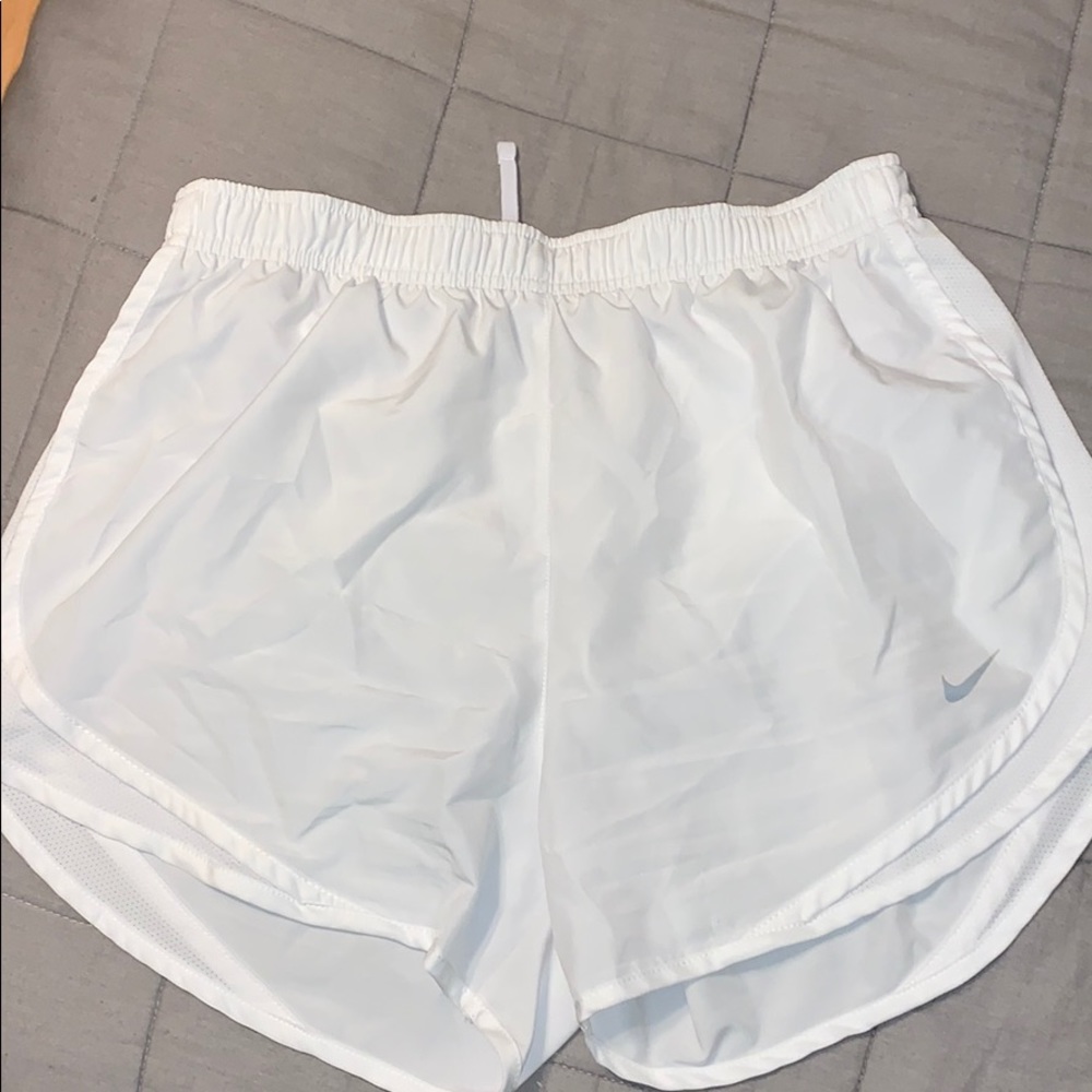 All white nike shorts
